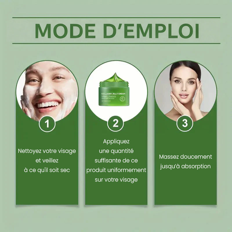 [Crème hydratante au thé vert] Gel-crème au collagène et au thé vert à absorption rapide