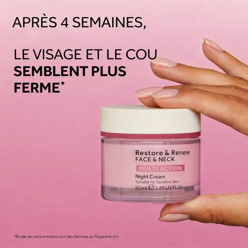 No7 Restore & Renew Crème de nuit multi-actions pour le visage et le cou