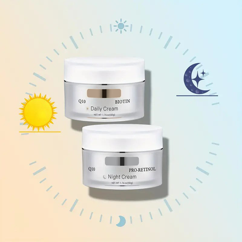 Set Crème de Jour + Crème de Nuit à la biotine et au beurre de karité