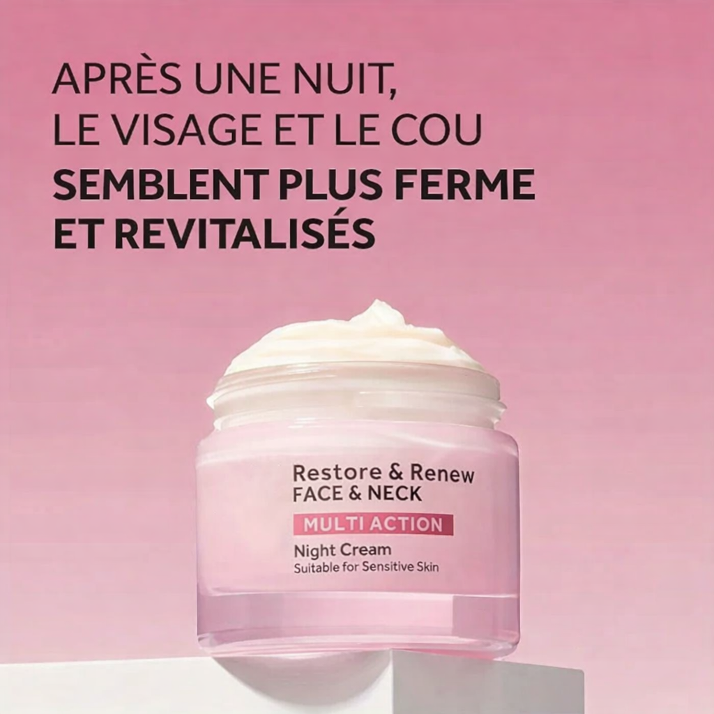 No7 Restore & Renew Crème de nuit multi-actions pour le visage et le cou