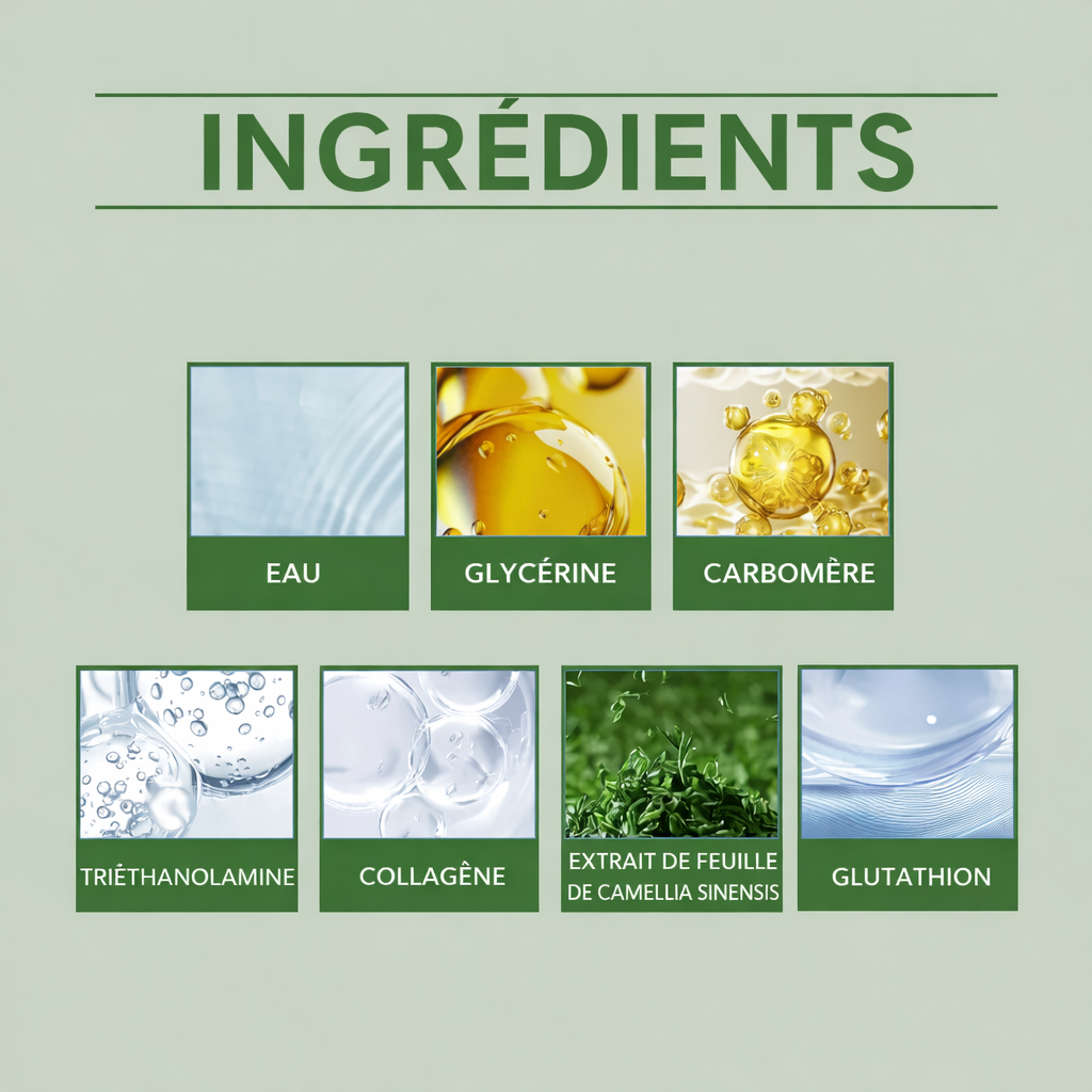 [Crème hydratante au thé vert] Gel-crème au collagène et au thé vert à absorption rapide